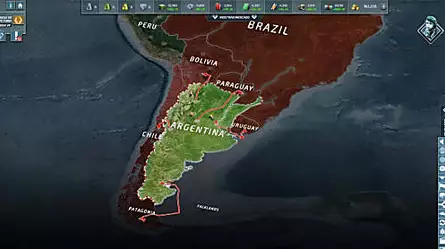 Un escenario de la Guerra Mundial. Este juego simula conflictos geopolíticos.