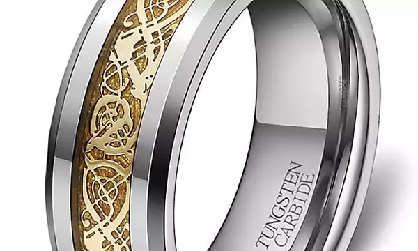 Affordable Gold Dragon Tungsten Bands