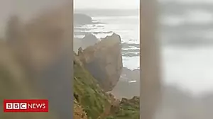Cliff collapse caught on camera