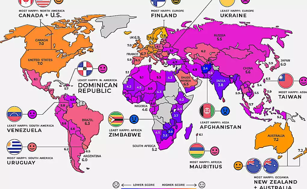 I Paesi più felici (e infelici) del mondo nel 2022