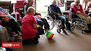 Care home residents in 'slipper soccer'