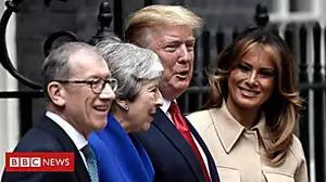 Trump arrives for talks with PM at No 10