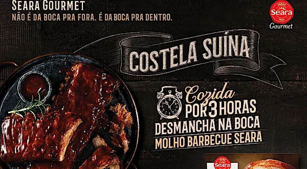 Costela Suína ao Barbecue Seara Gourmet, desmancha na boca.