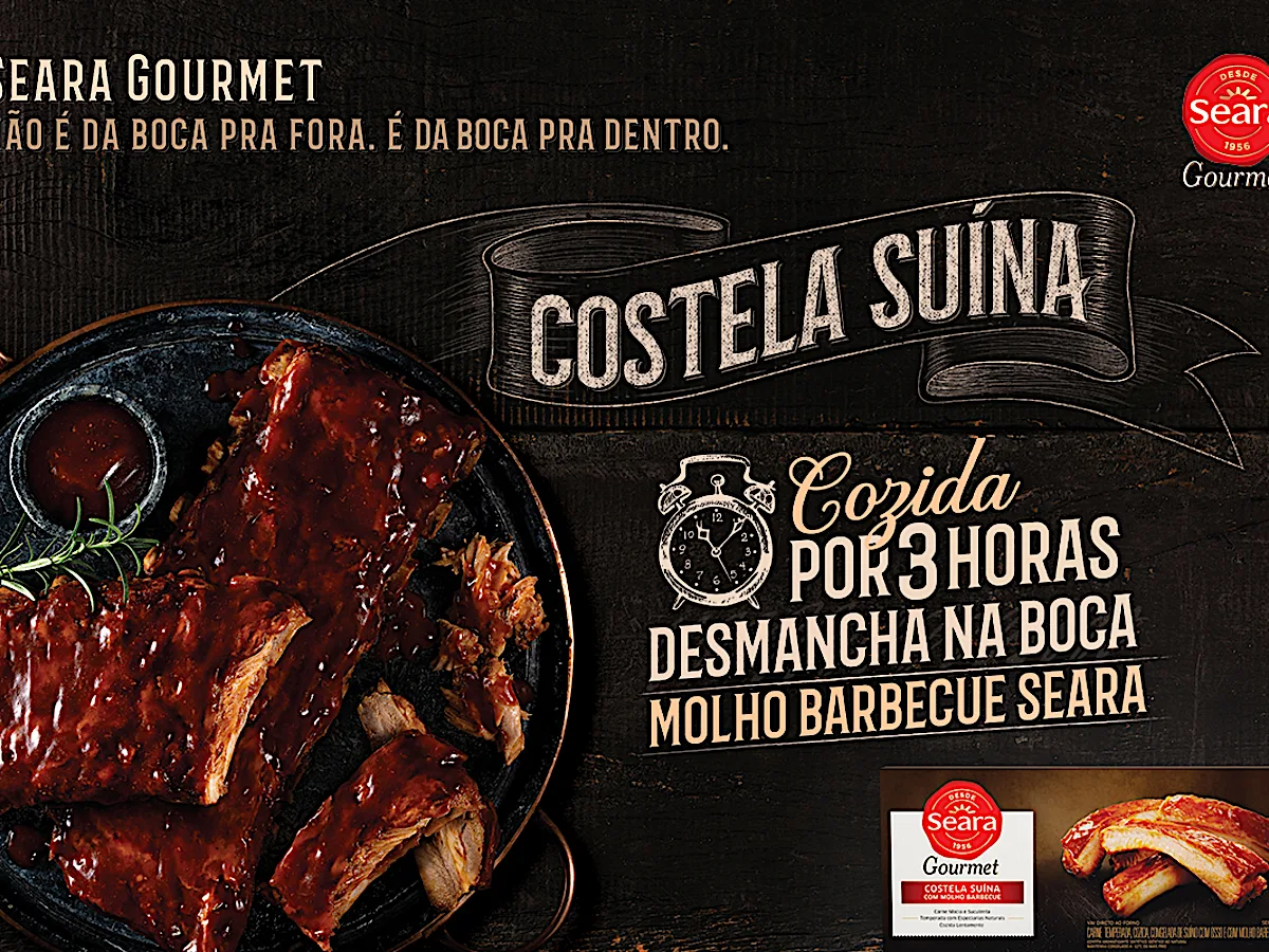 Costela Suína ao Barbecue Seara Gourmet, desmancha na boca. Costela Suína ao Barbecue Seara Gourmet, desmancha na boca.