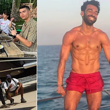 Cristiano Ronaldo on vacation, Benzema takes flight, Salah shows off 6-Pack [Photos]