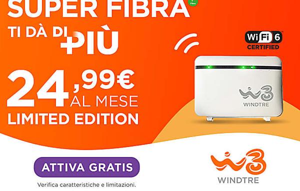 Non perdere l'offerta esclusiva Wind: Super Fibra a 24,99€ al mese.