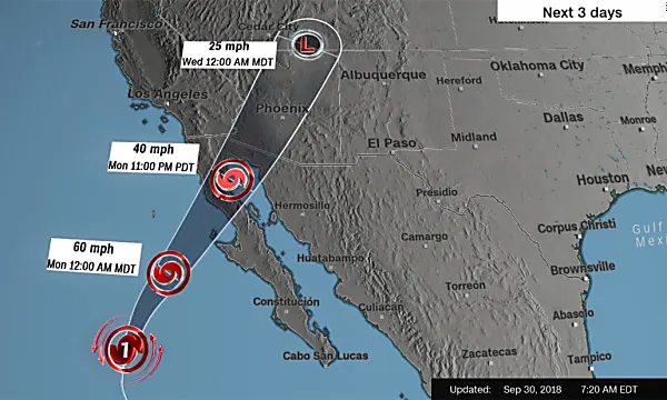 Tropical Storm Rosa is about to make landfall and drench the arid Southwest