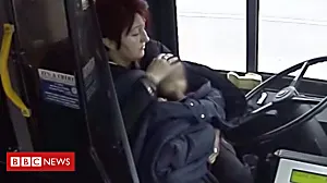 Barefoot toddler saved by bus driver