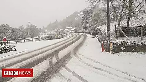 Snow causes 'hazardous' road conditions