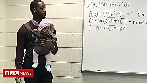 US professor minds baby for student father