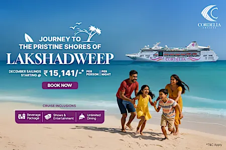 Enjoy a luxury Lakshadweep cruise starting @ ?15,141 with all-inclusive meals & live shows