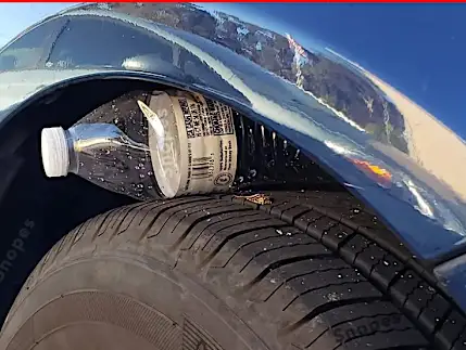 [Pics] Always Put a Plastic Bottle on Your Tires when Parked, Here's Why