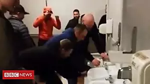 Fans filmed smashing toilets at derby