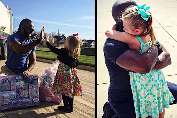 一個女孩每週都會給垃圾工人送一個紙杯蛋糕,直到她父親跟踪他並發現了原因。 一個女孩每週都會給垃圾工人送一個紙杯蛋糕,直到她父親跟踪他並發現了原因。