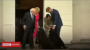Royal couple meet president and his dogs