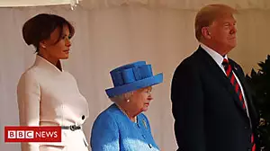 Moment President Trump meets the Queen