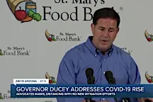 Governor Doug Ducey addresses coronavirus Thursday amid rise in cases in Arizona