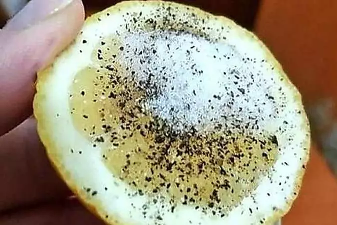 Put a bit of pepper and salt on a lemon. A miracle cure!
