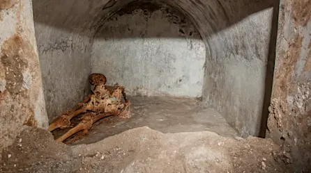 En Pompeya descubren esqueleto que todavía tiene pelo
