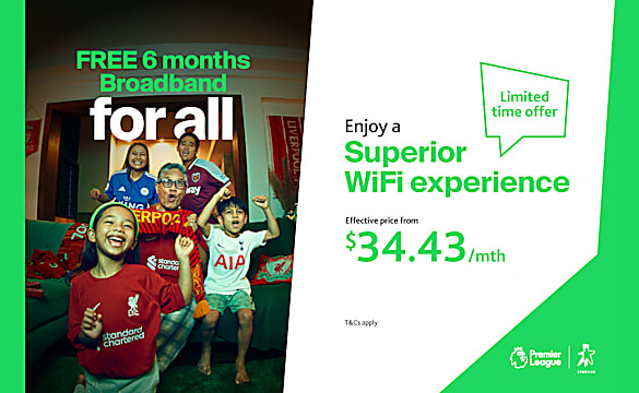 Free 6 months Broadband with Free WiFi pro router, only on StarHub!