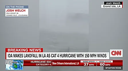 Hombre pasa el huracán Ida dentro de un bote en Louisiana