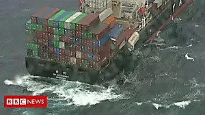 Ship sheds 83 containers off Australia