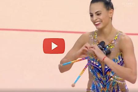 Israeli gymnast wows the judges with gold medal winning club routine