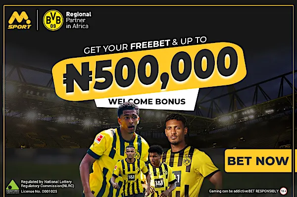 New on MSport? Register and get NGN500,000 on your Welcome Offers