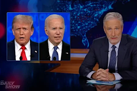 Hear Jon Stewart roast Biden and Trump’s debate performances