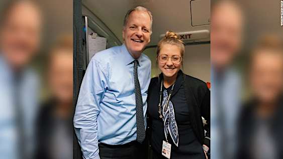 American Airlines attendant accidentally drops a drink on a passenger. It was the CEO