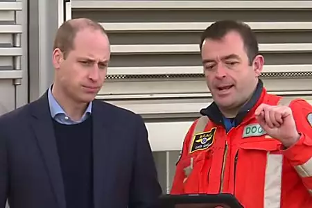 Prince William flies helicopter for London Air Ambulance campaign
