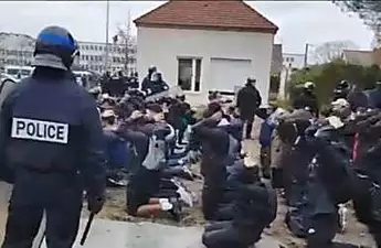 Outcry as French police round up protesting high-school students