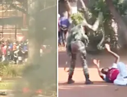 Zimbabwe election: SHOCKING footage shows army officers LASHING protesters in Zimbabwe