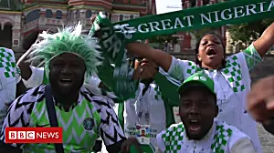 Nigerian football fans embrace Russia