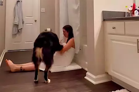 Wife Keeps Locking Herself In Bathroom With Dog Until Husband Notices Mark On Leg