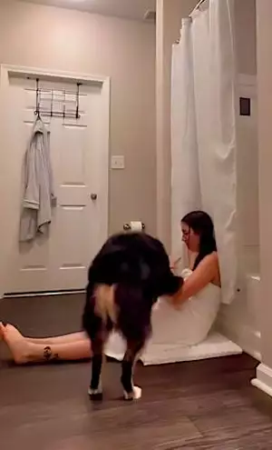 Wife Keeps Locking Herself In Bathroom With Dog Until Husband Notices Mark On Leg