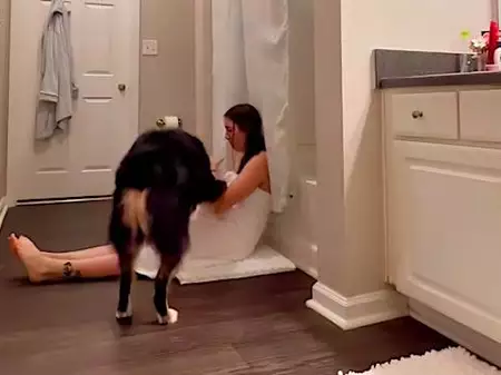 Wife Keeps Locking Herself In Bathroom With Dog Until Husband Notices Mark On Leg