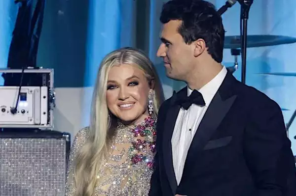 Erika Kirk reveals pregnant belly in shimmery dress at AmericaFest