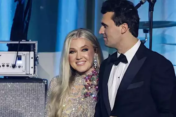 Erika Kirk reveals pregnant belly in shimmery dress at AmericaFest