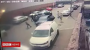 Moment woman and girl escape car-jacking