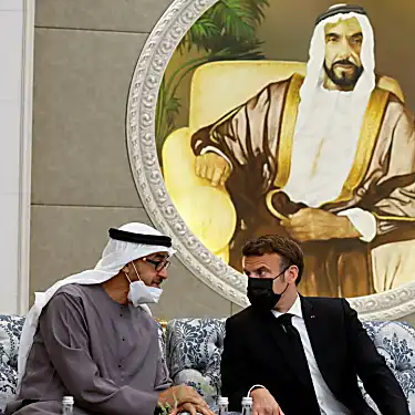 New UAE president meets Macron as world leaders stream in