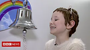 Girl, 8, rings bell to end cancer treatment