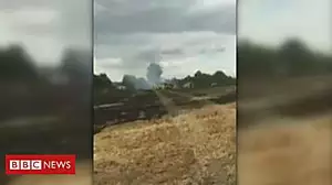 Corn field fire devastates farmland