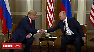 The moment Trump meets counterpart Putin
