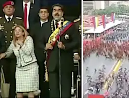 PANIC in Venezuela as 'drone attack' EXPLOSIONS hit during speech by President Maduro