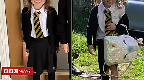 Girl's before-and-after school photos go viral